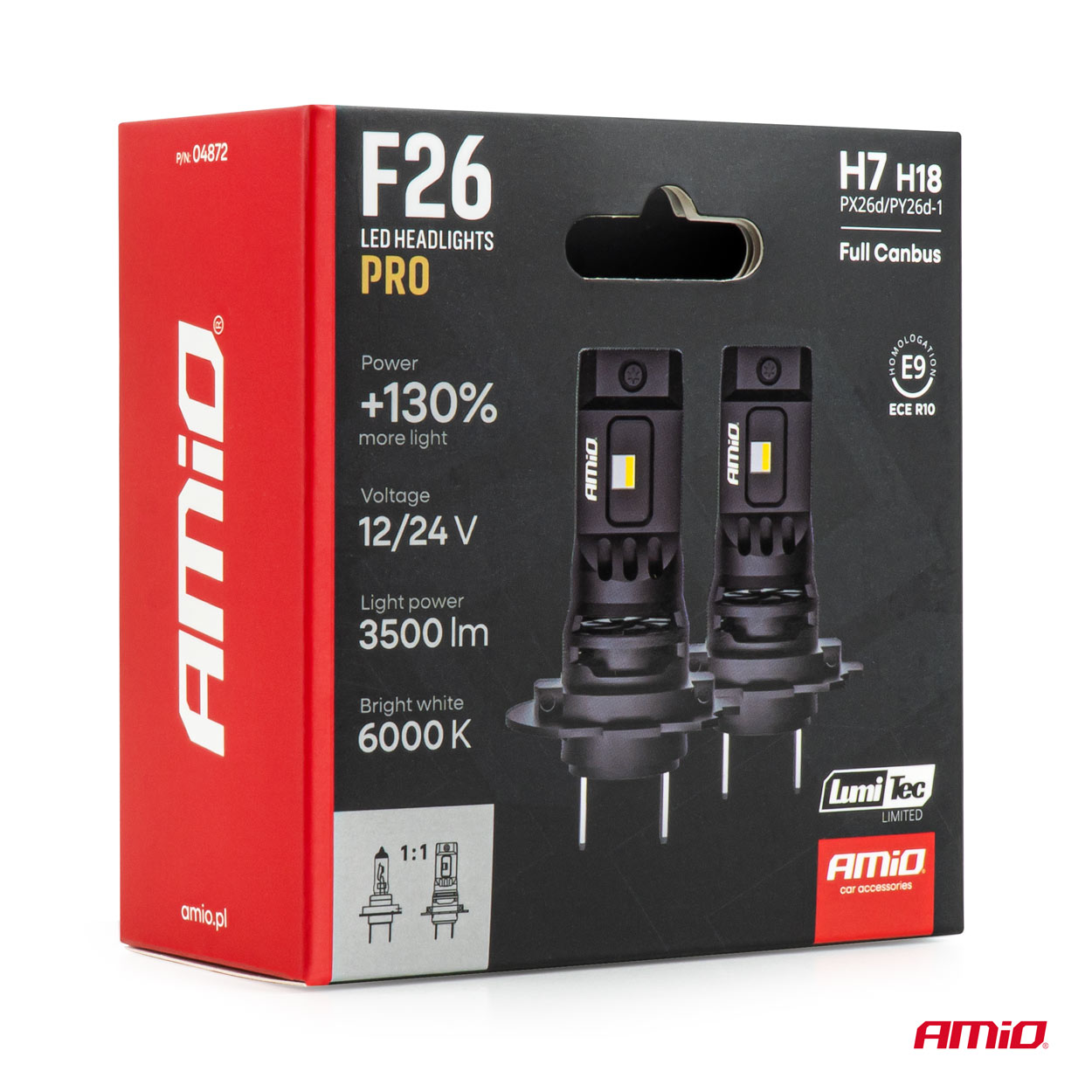 Żarówki samochodowe LED F26 PRO LumiTec LIMITED +130% DUO FULL CANBUS H7 H18 12 V 24 V — ujęcie 7