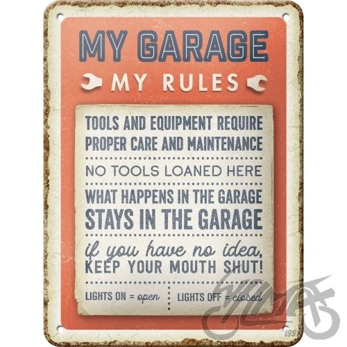 Tablica plakat 15X20 my garage , my rules 26301 — ujęcie 1