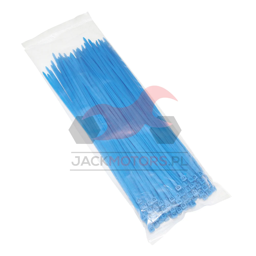 Opaska zaciskowa P2R nylon 3,6 × 250 mm niebieska fluo zestaw — ujęcie 1