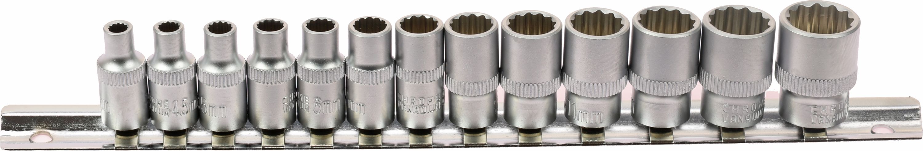Zestaw nasadek 1/4 12-kątne krótkie 4-14 mm 12 elementów EZI E.5130