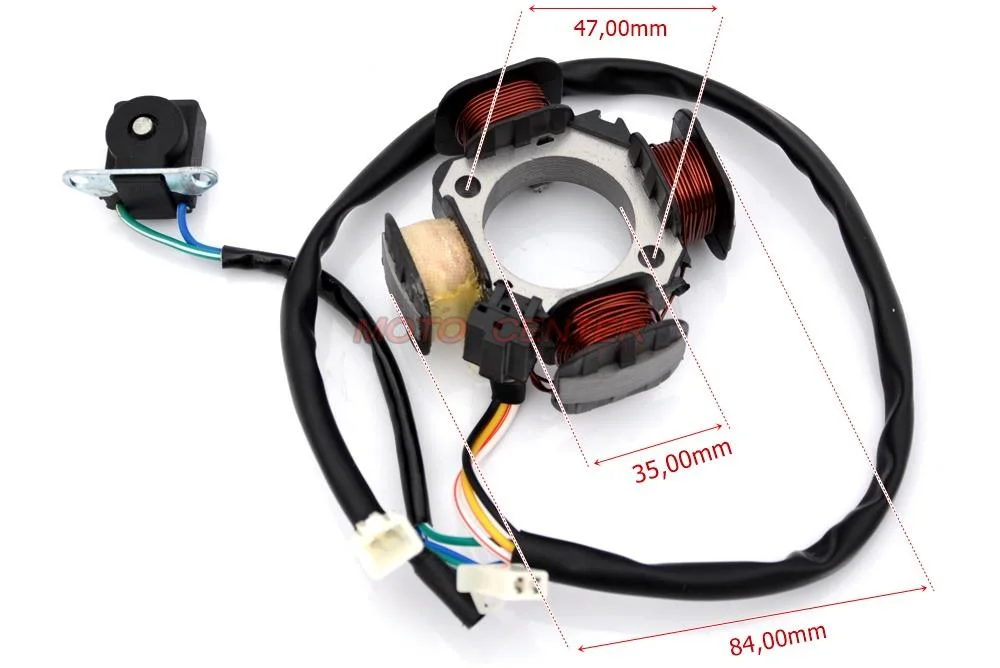 Stator 4 cewki 4 przewody 50 cm³ skuter 2T Suzuki Address (kostka 2+2-PIN) — ujęcie 3