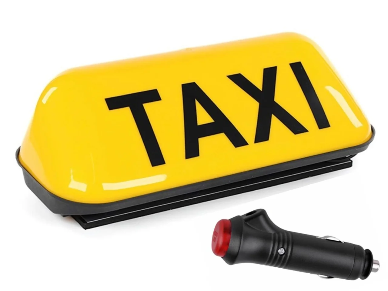 Lampa # Sygnalizator # Znak TAXI - na magnes ŻÓŁTY z wtyczką zapalniczki