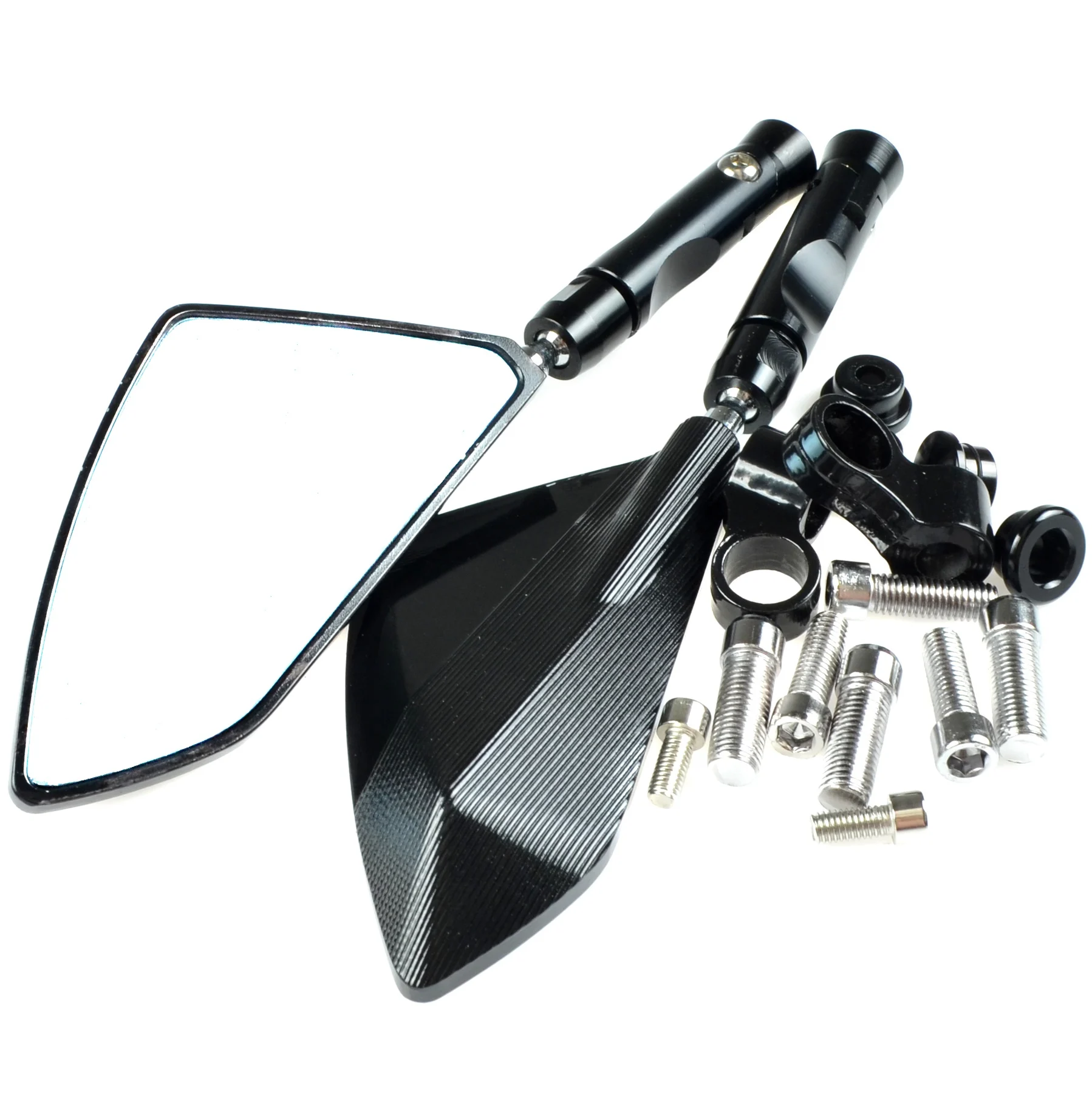Lusterko czarne carbon V3 aluminium Replika kpl. — ujęcie 1