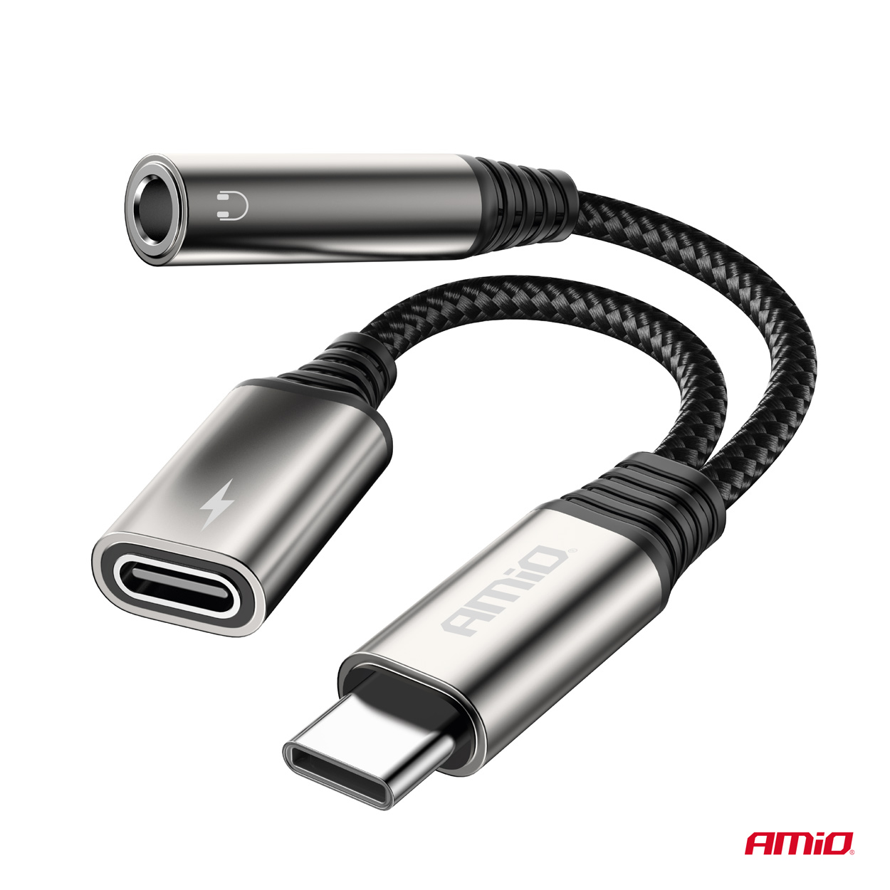 Adapter rozgałęźnik USB-C na USB-C + Mini Jack 3.5 mm 10 cm — ujęcie 3