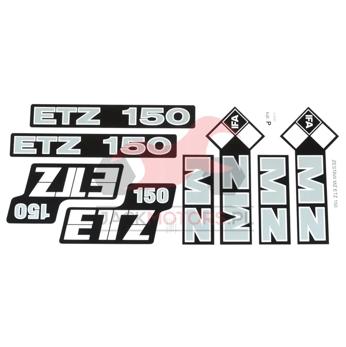 Naklejka MZ ETZ 150 srebrna kpl. — ujęcie 1