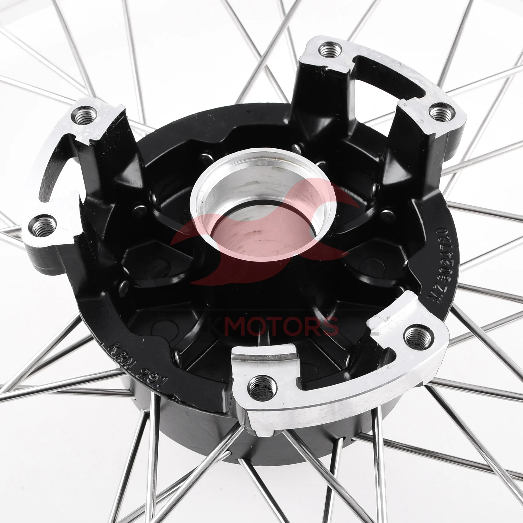 Koło jezdne przód MZ ETZ 1,6 × 18 aluminium DPR Classic hamulec tarczowy czarna piasta + szprychy INOX — ujęcie 4