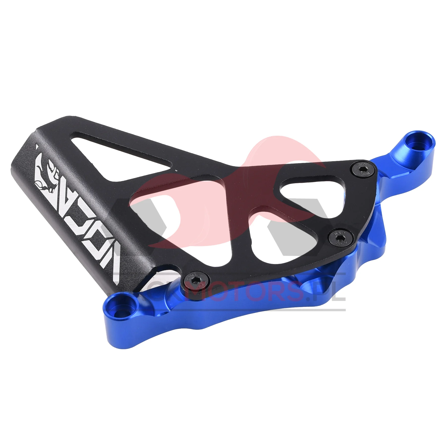 Pokrywa zębatki zdawczej VOCA racing czarno - niebieska aluminium CNC Minarelli AM6 — ujęcie 2