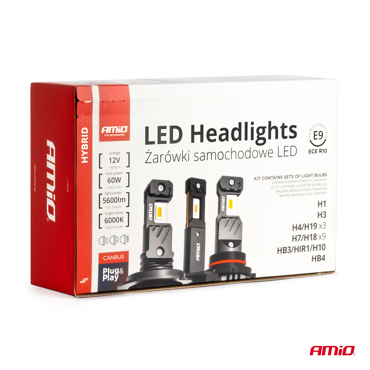 Żarówki samochodowe LED seria HYBRID H1 H3 H4 H7 HB3 HB4 6000K Canbus 16 komplet — ujęcie 7