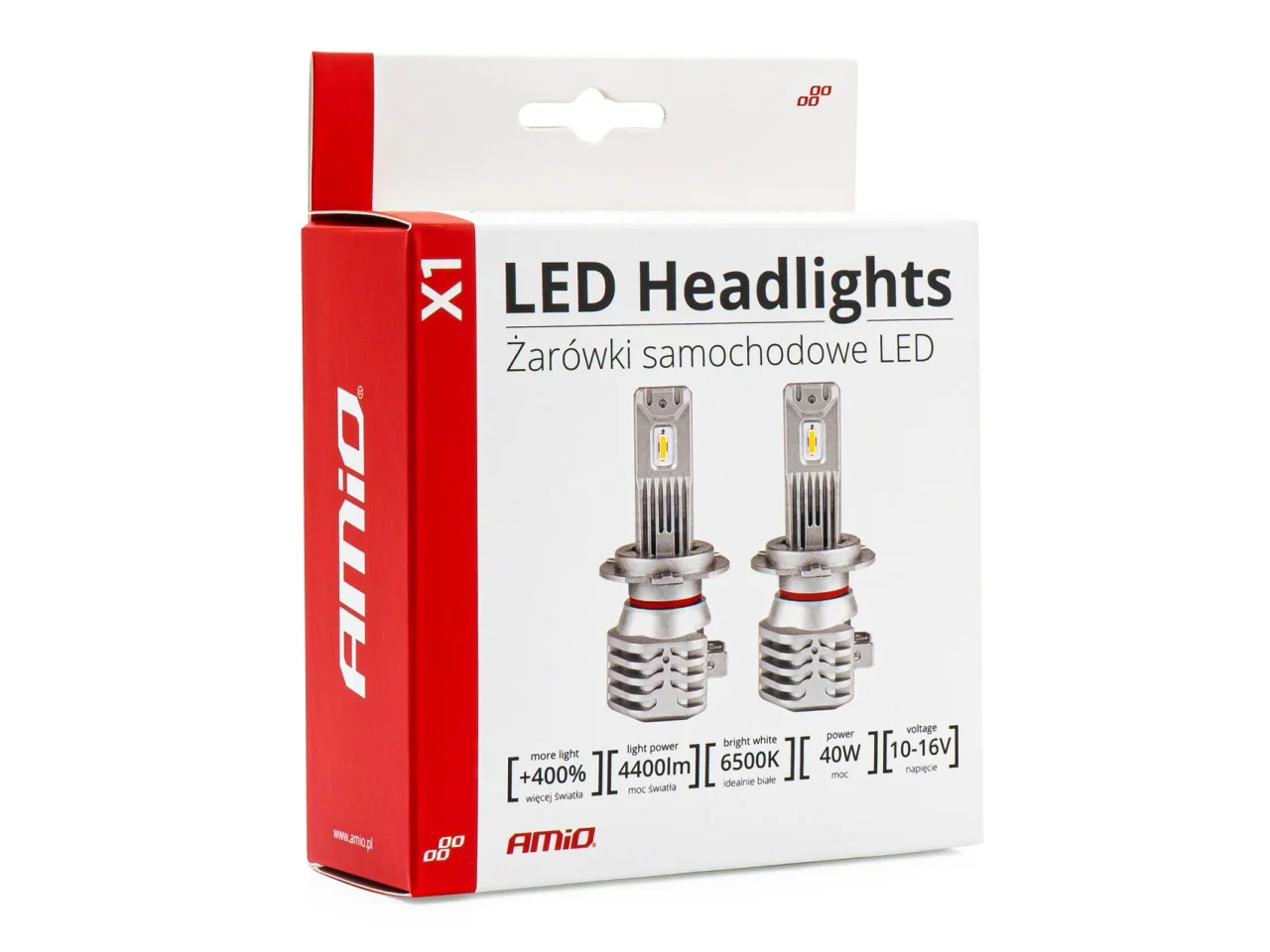 Żarówki samochodowe H3 LED X1 Series AMIO — ujęcie 3