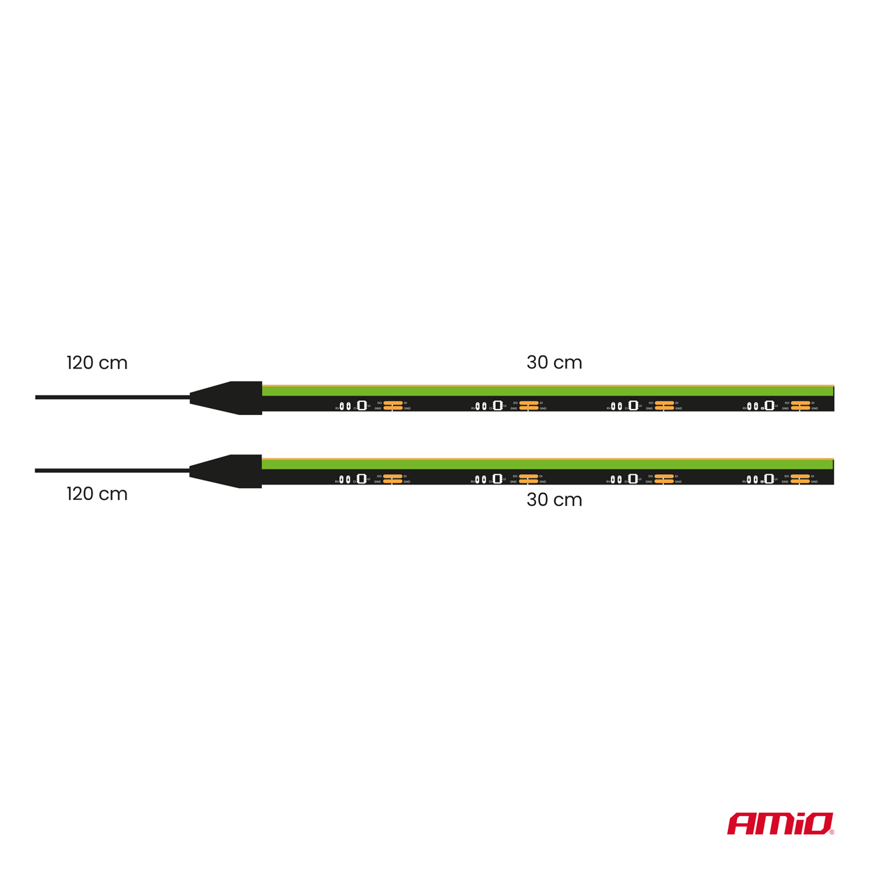 Paski LED COB do samochodu boczne zielone 2x30cm 12 V — ujęcie 8