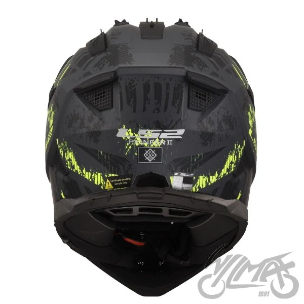 Kask adventure LS2 MX702 Pioneer II Crazy Matt Black Hi-Vis Yellow — L — ujęcie 2