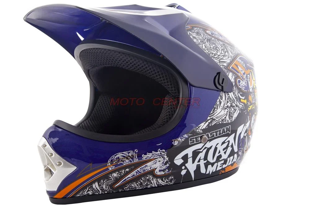 Kask crossowy City-Bike Dziecięcy WL-801A Junior Tatan niebieski XS — ujęcie 1