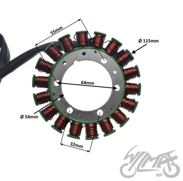 Stator 18 cewek do Yamaha Grizzly 400 / Grizzly 450 / Wolverine 450 — ujęcie 2
