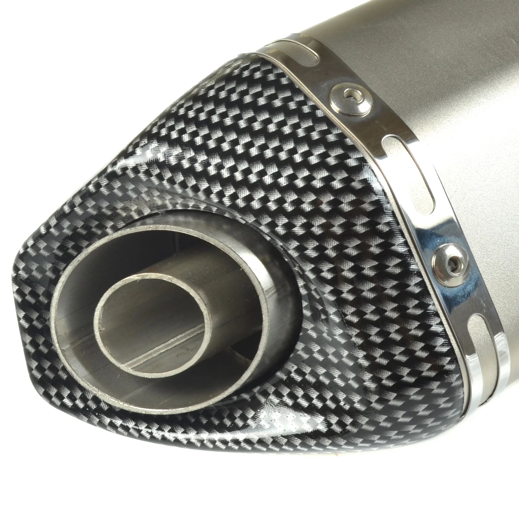 Końcówka wydechu Akrap Replika X-Type srebrny / carbon kpl. — ujęcie 1