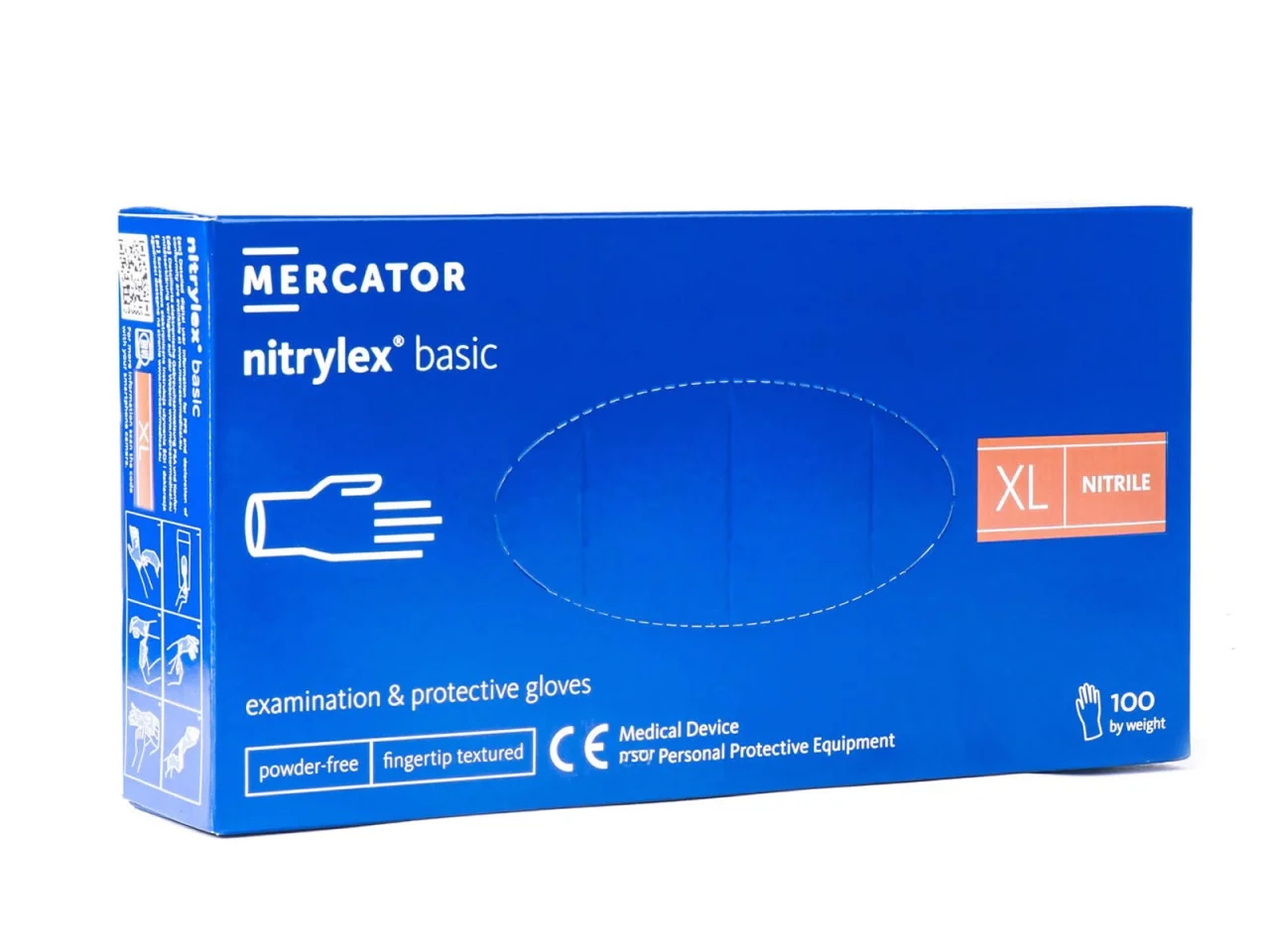 Rękawice nitrylowe Mercator Nitrylex Basic rozmiar XL 100 szt. — ujęcie 2