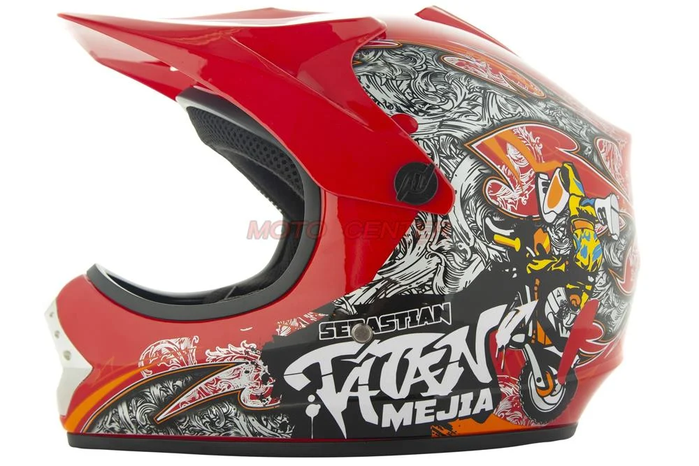 Kask crossowy City-Bike Dziecięcy WL-801A Junior Tatan czerwony M — ujęcie 2