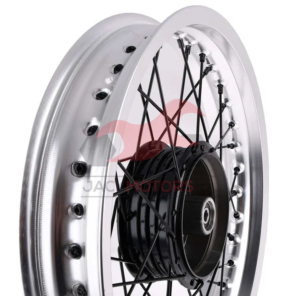 Koło jezdne Simson 2,50 × 16 S50/51/70 aluminium DPR Classic czarna piasta + szprychy — ujęcie 6