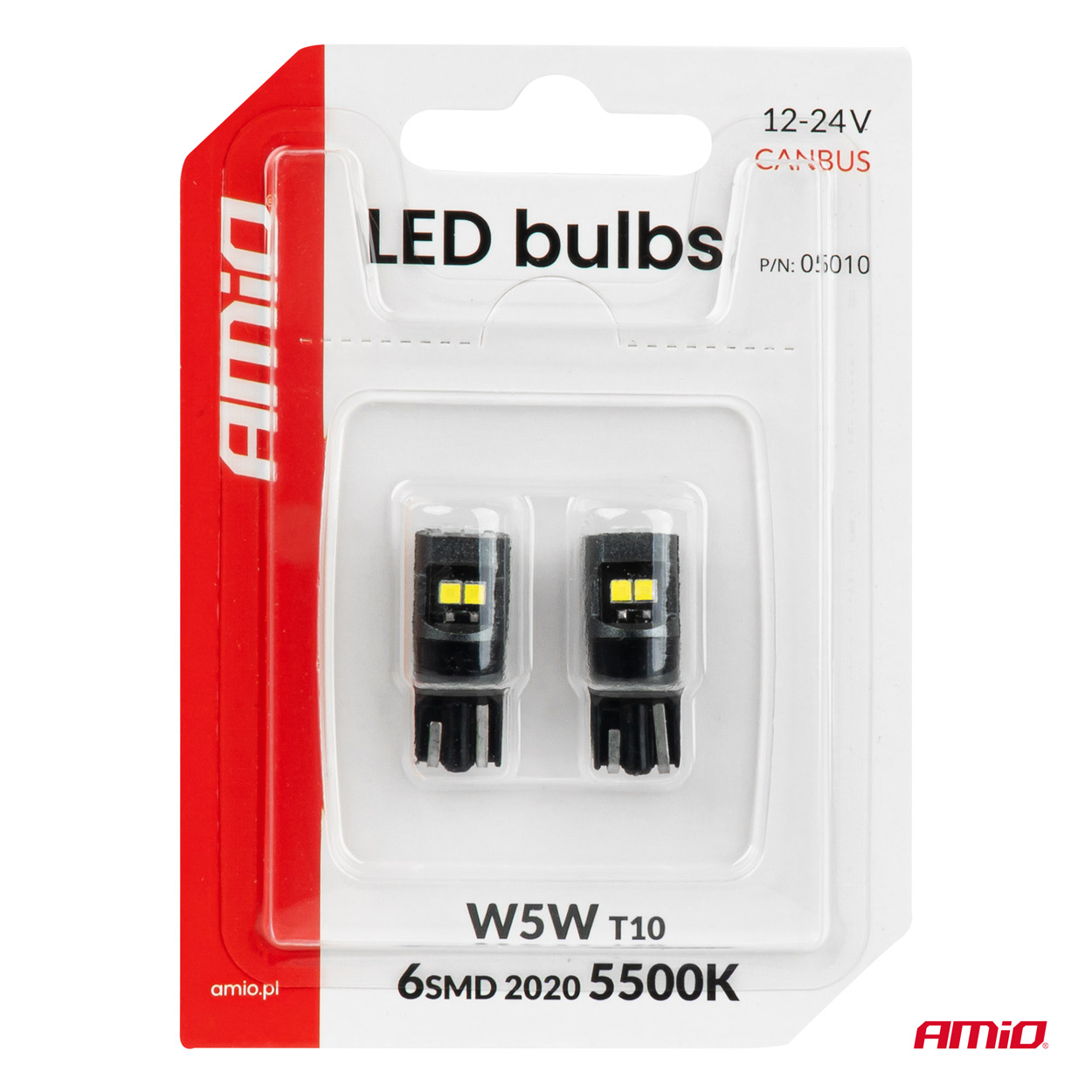 Żarówki LED CANBUS W5W T10 2020 6SMD białe 12 V 24 V — ujęcie 4