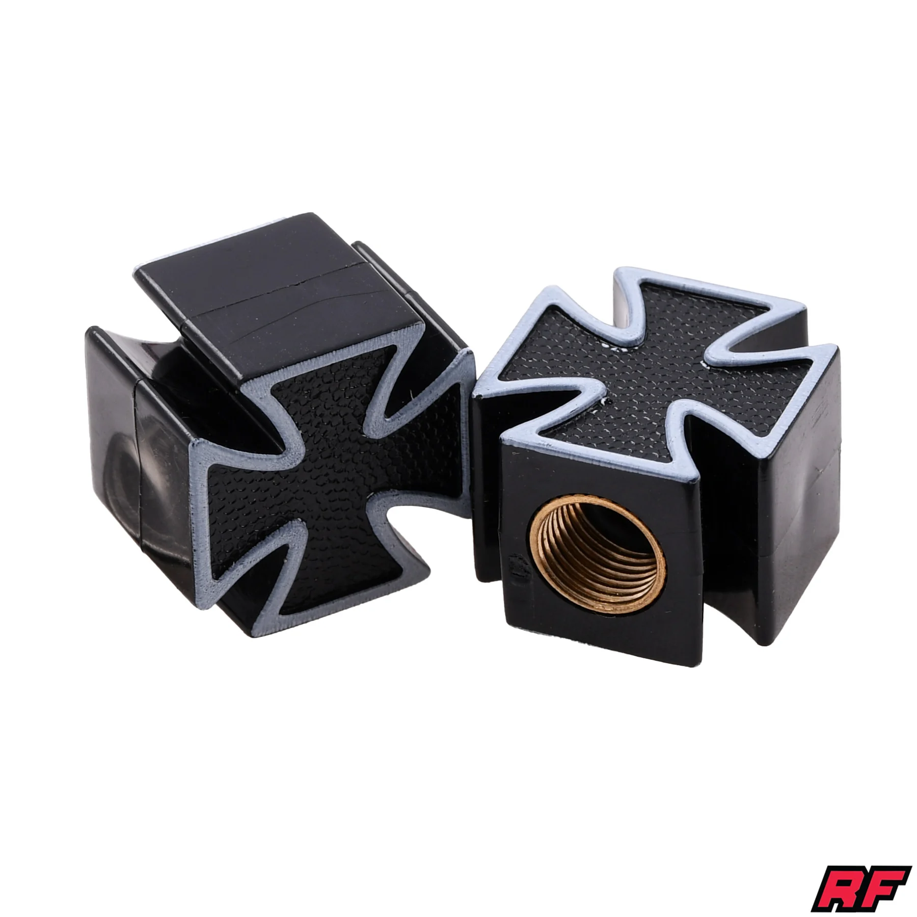 Nakrętka wentyla Racing Force cross czarna 2szt — ujęcie 1