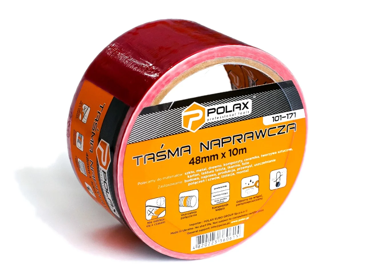 Taśma klejąca naprawcza 48mm x 10m czerwona — ujęcie 3