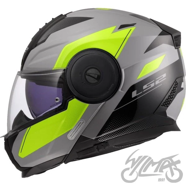 Kask szczękowy LS2 FF902 Scope II Duria Grey Hi-Vis — L z Pinlockiem — ujęcie 2