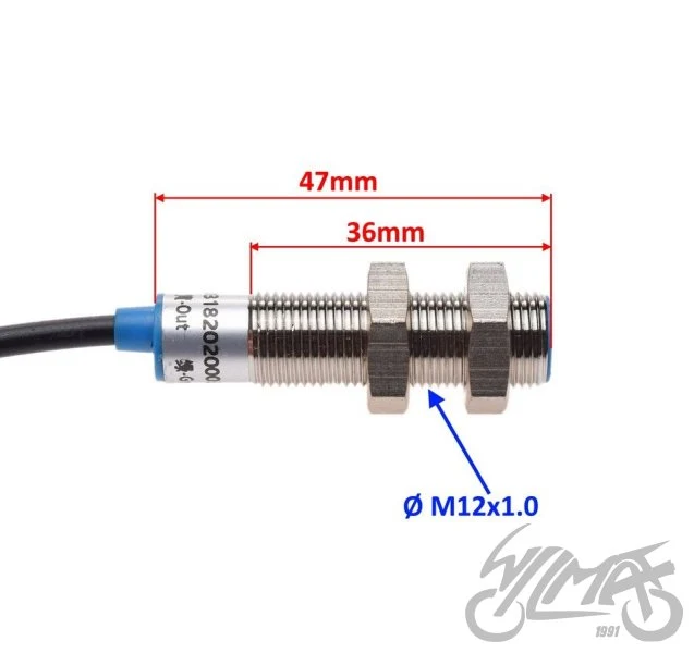 Czujnik licznika M12 × 1,0, 5–24 V — przewód 690 mm — ujęcie 2