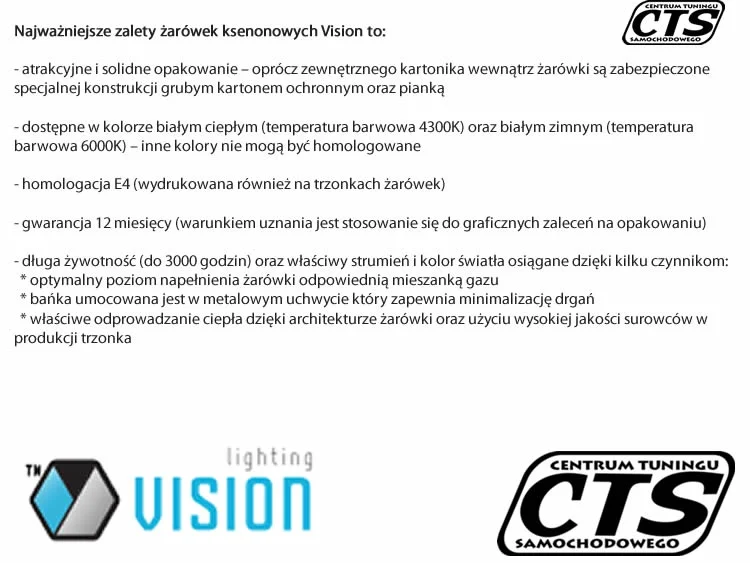 Żarnik Xenon D3S 4300K 42V 35W VISION — ujęcie 2