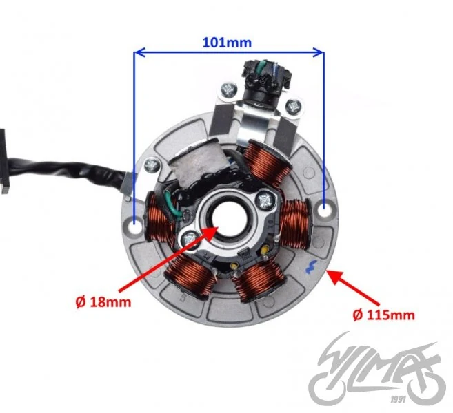 Stator iskrownik 6 cewek silnik YX140 — ujęcie 2