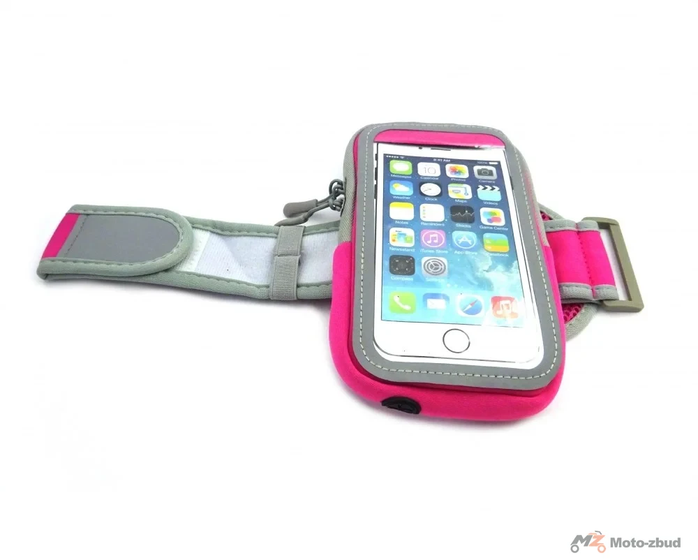 Uchwyt neoprenowa opaska etui na smartfona na ramię 5.5' - różowa (M222002PK) — ujęcie 2