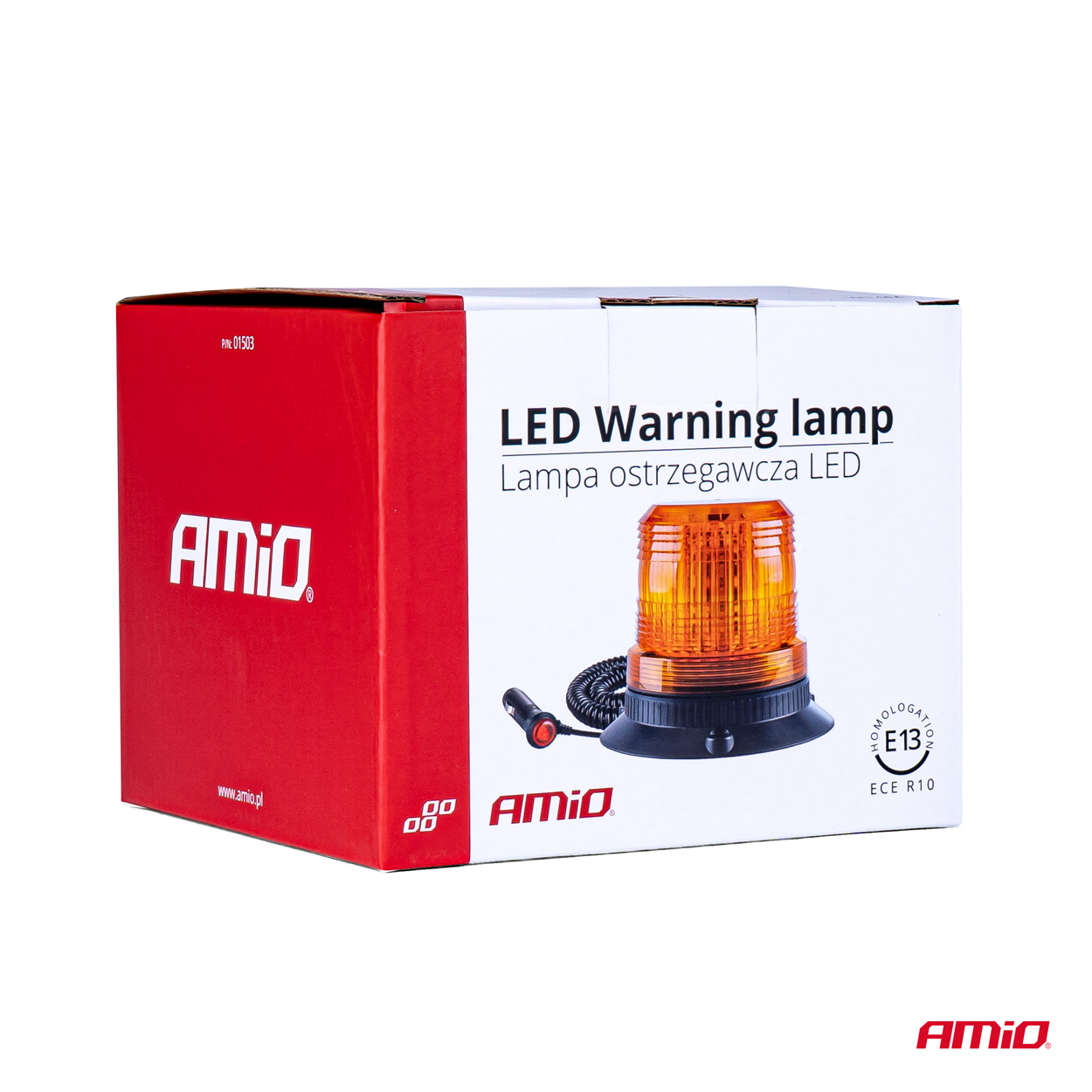 Lampa ostrzegawcza błyskowa kogut 80 LED magnes R10 12 V 24 V W14M — ujęcie 7