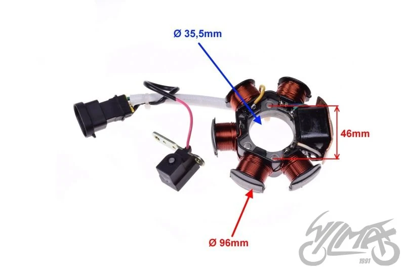 Stator iskrownik 6 cewek do Piaggio Gilera — ujęcie 2
