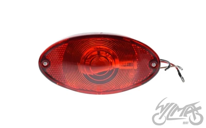 Lampa tylna chrom z czerwonym kloszem — 128 × 65 × 55 mm, AM9933 — ujęcie 2