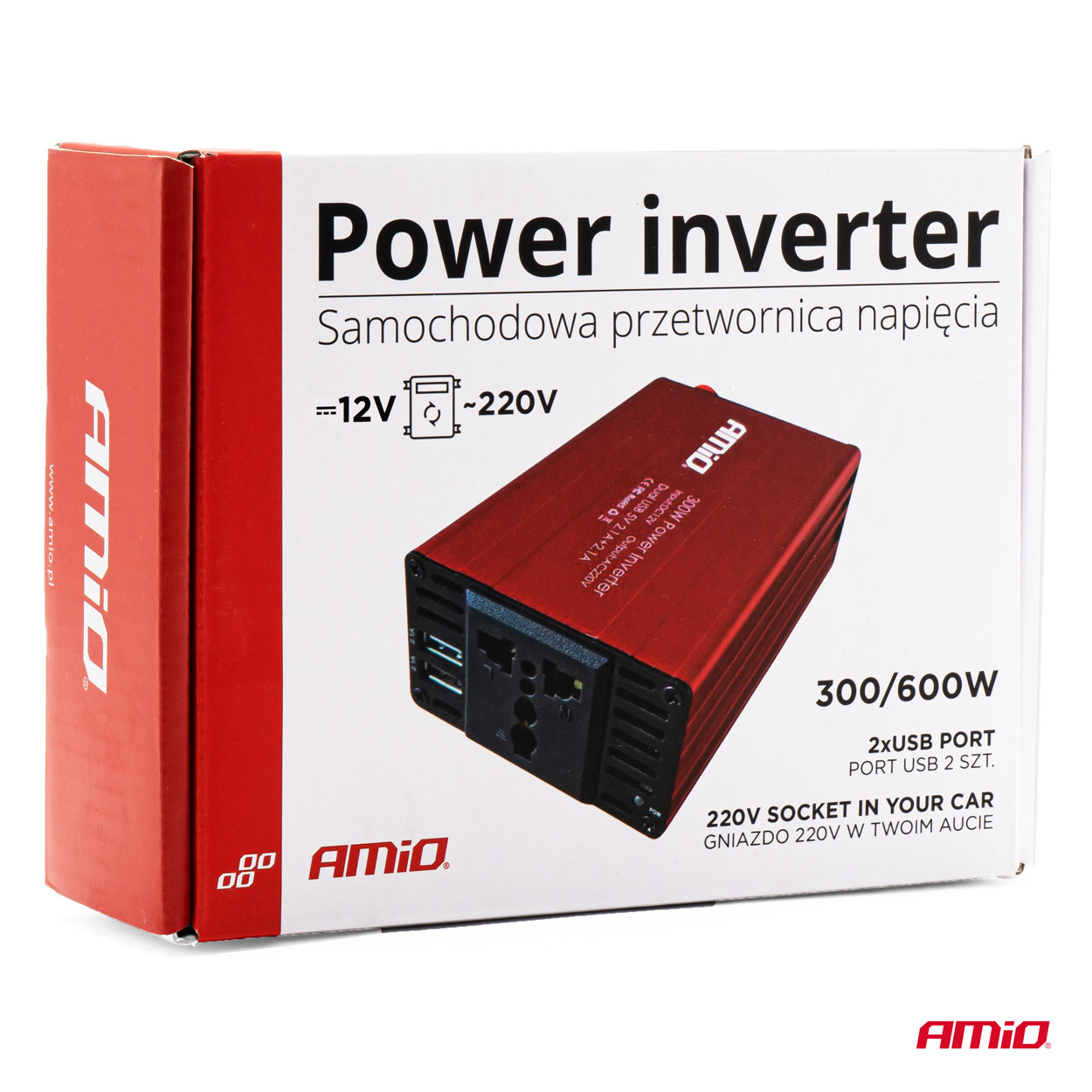 Przetwornica napięcia 12V/220V 300W/600W 2xUSB PI03 — ujęcie 9