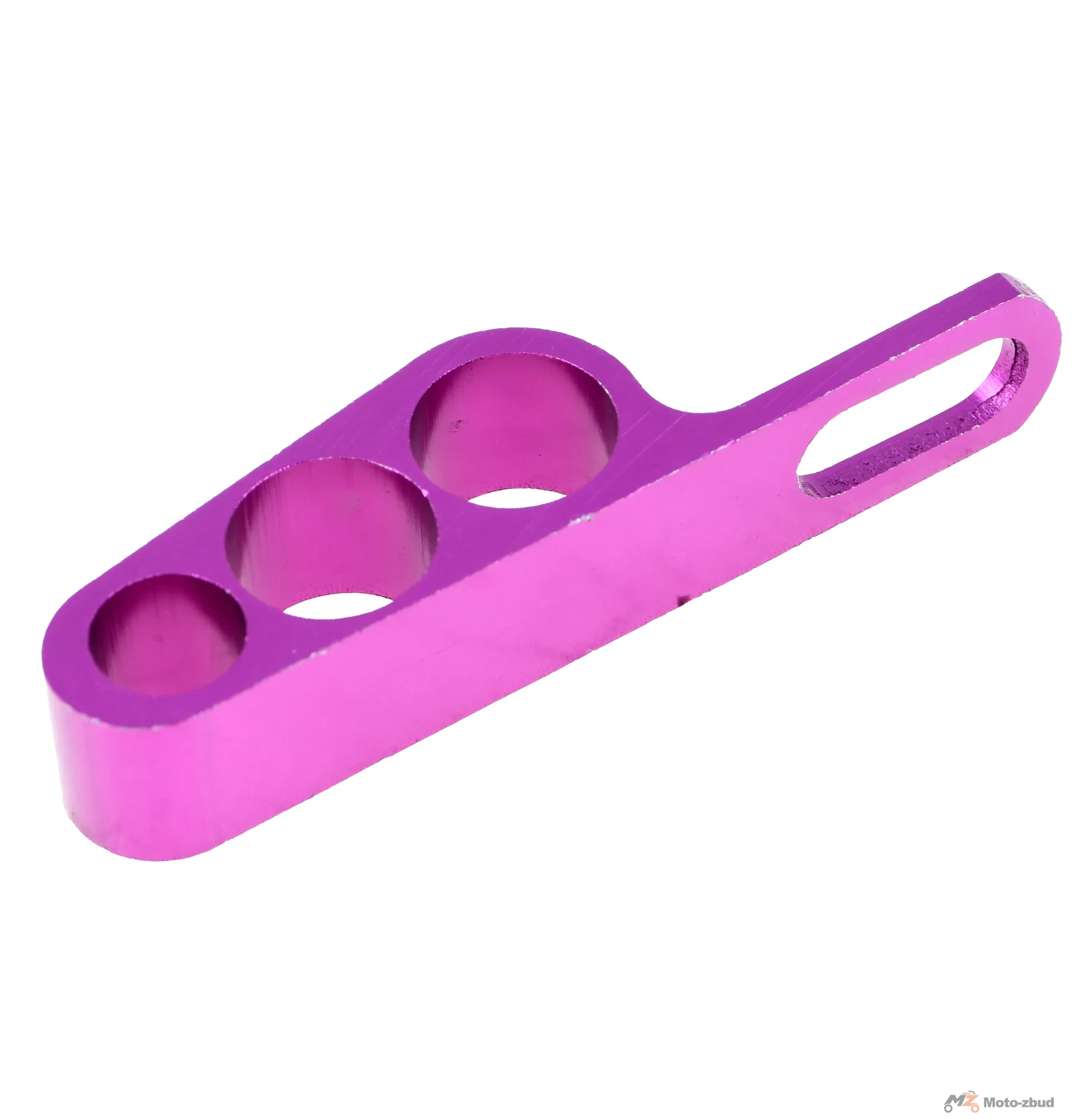 Uchwyt linek / przewodu hamulcowego uniwersalny aluminium CNC anoda fioletowy V1 Racing Force — ujęcie 2