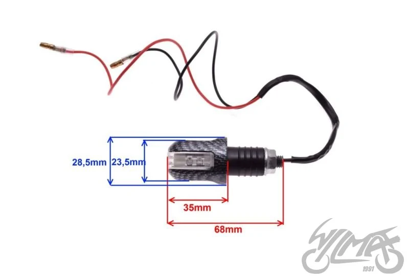 Kierunkowskazy LED carbon, biały klosz 12 V 1 W — para AM1376 — ujęcie 2