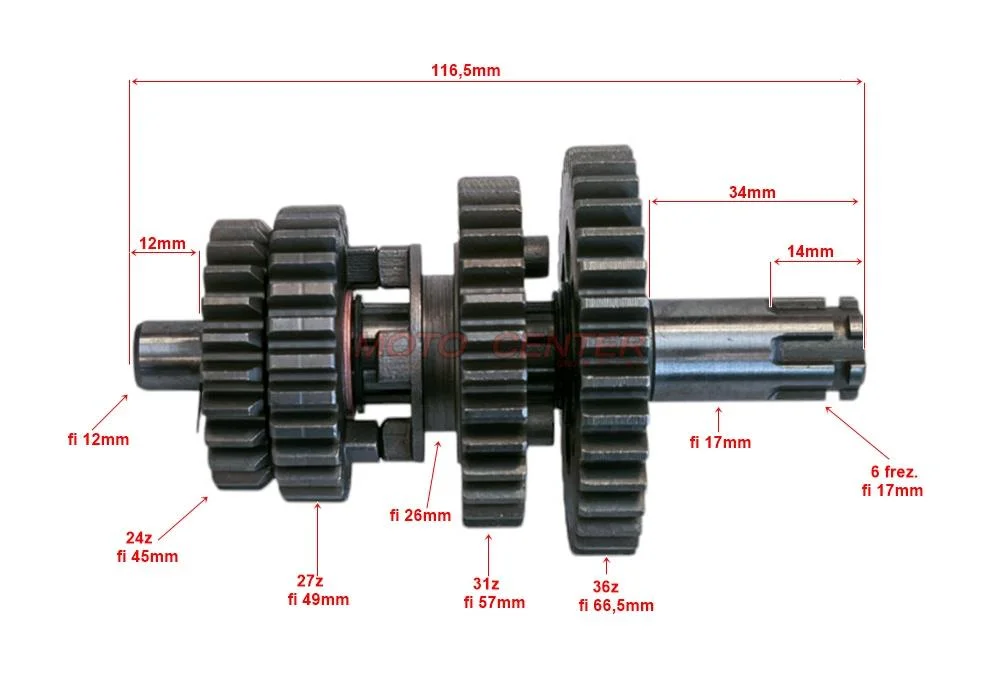 Wałek zdawczy skrzyni biegów 4T — ujęcie 2