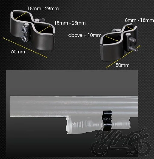 Uchwyt latarki 0.3" - 1.1" na broń Nitecore GM03 — ujęcie 2
