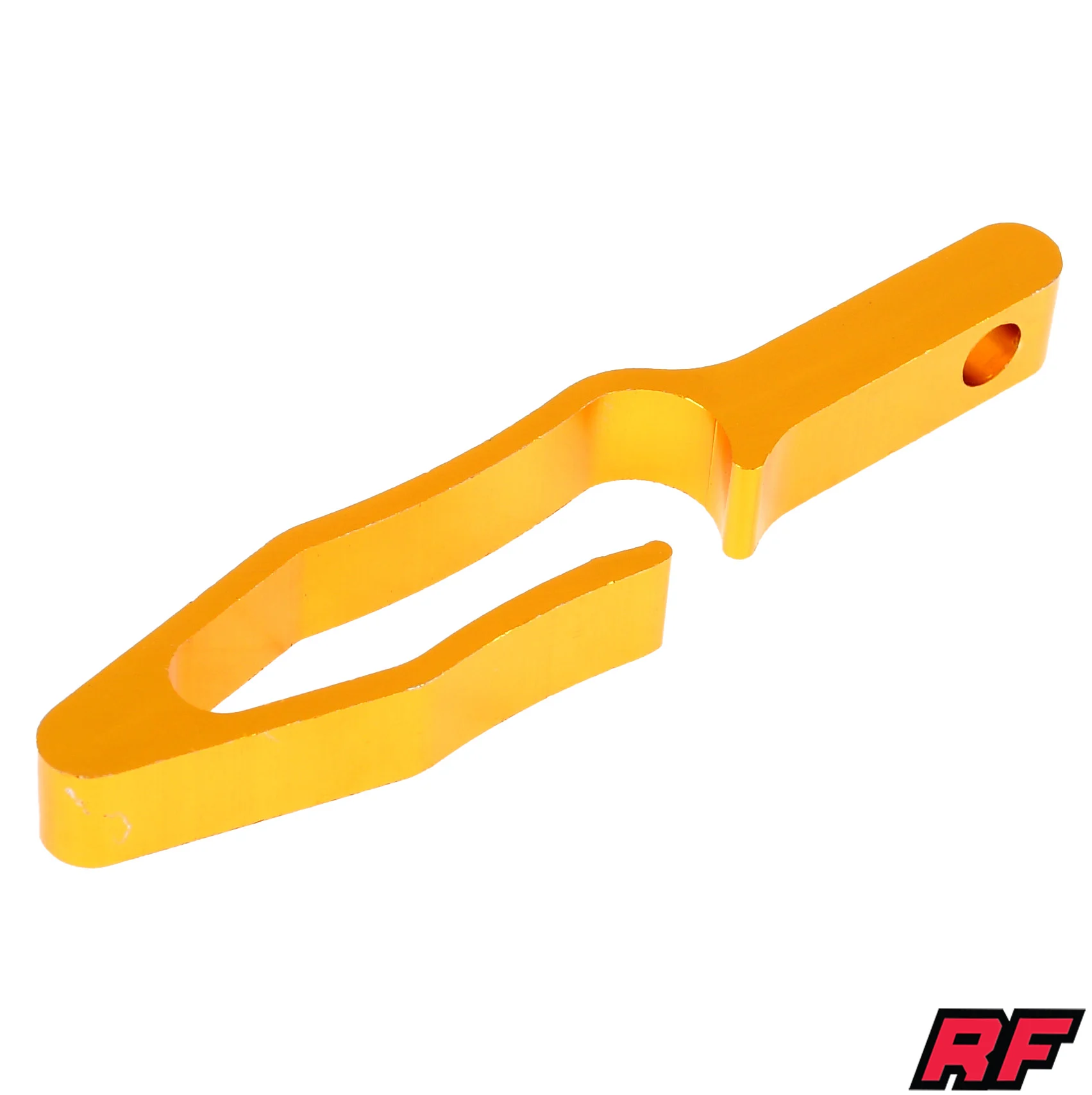 Uchwyt linek / przewodu hamulcowego uniwersalny aluminium CNC anoda złoty V2 Racing Force — ujęcie 1