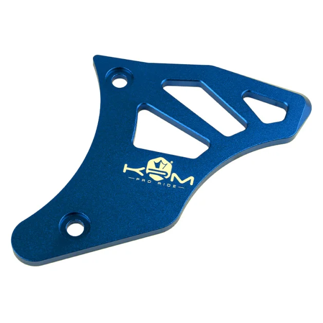 Pokrywa zębatki zdawczej KRM Pro Ride niebieska aluminium CNC Derbi D50B0 / EBS050 — ujęcie 1