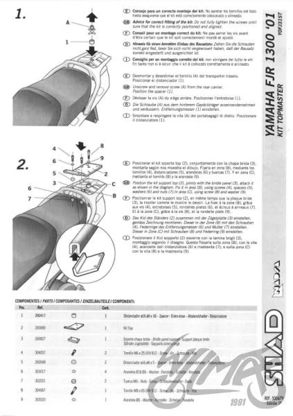 Stelaż kufra centralnego SHAD do Yamaha FJR 1300 — 2001–2005 — KSHY0FJ31ST — ujęcie 2
