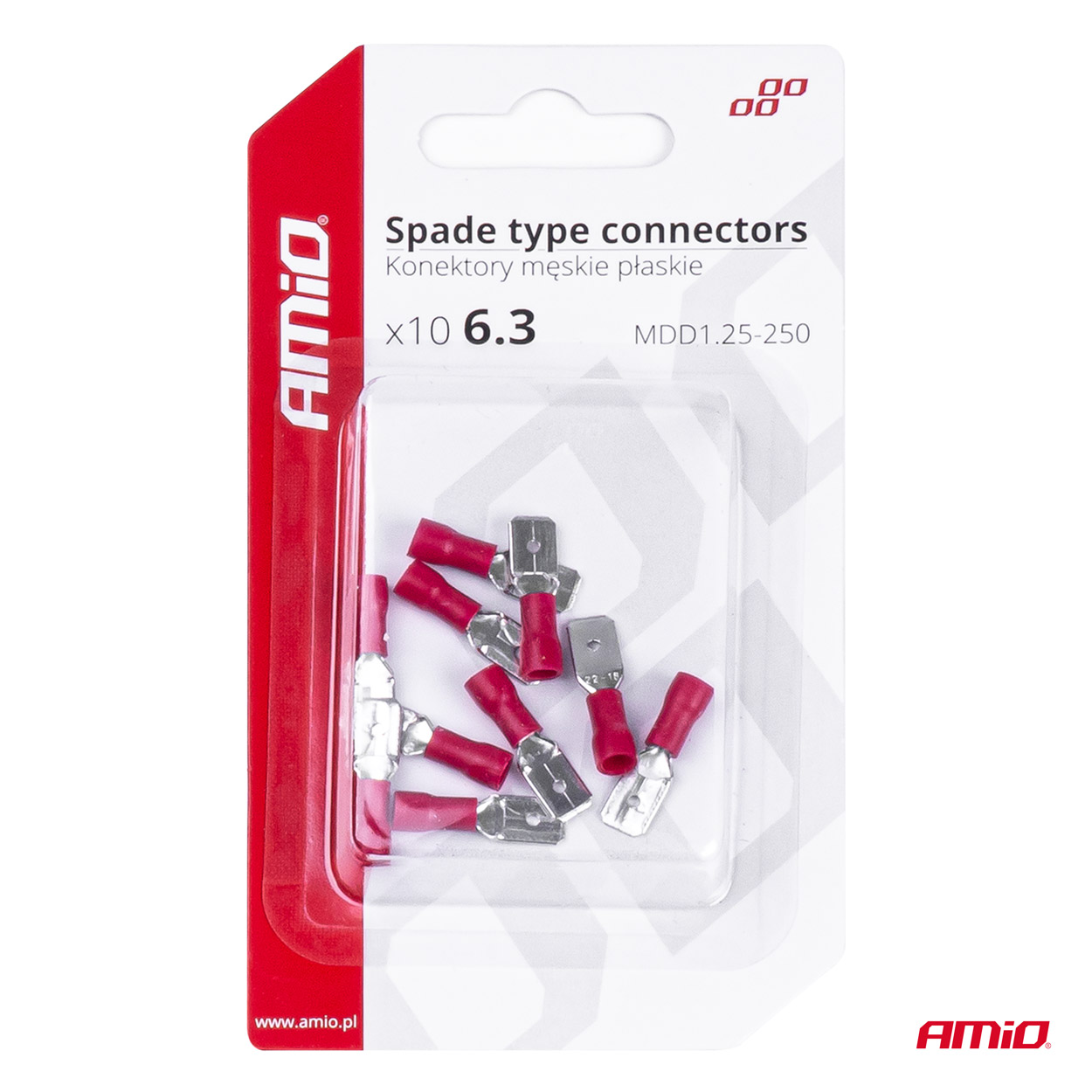 Konektory izolowane męskie płaskie 6.3 mm 0.5-1.5mm2 10A 10 szt. — ujęcie 4
