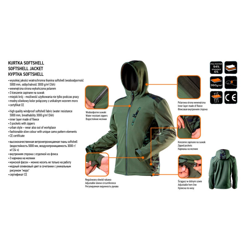 Kurtka softshell Camo roz. M NEO TOOLS 81-553-M — ujęcie 2
