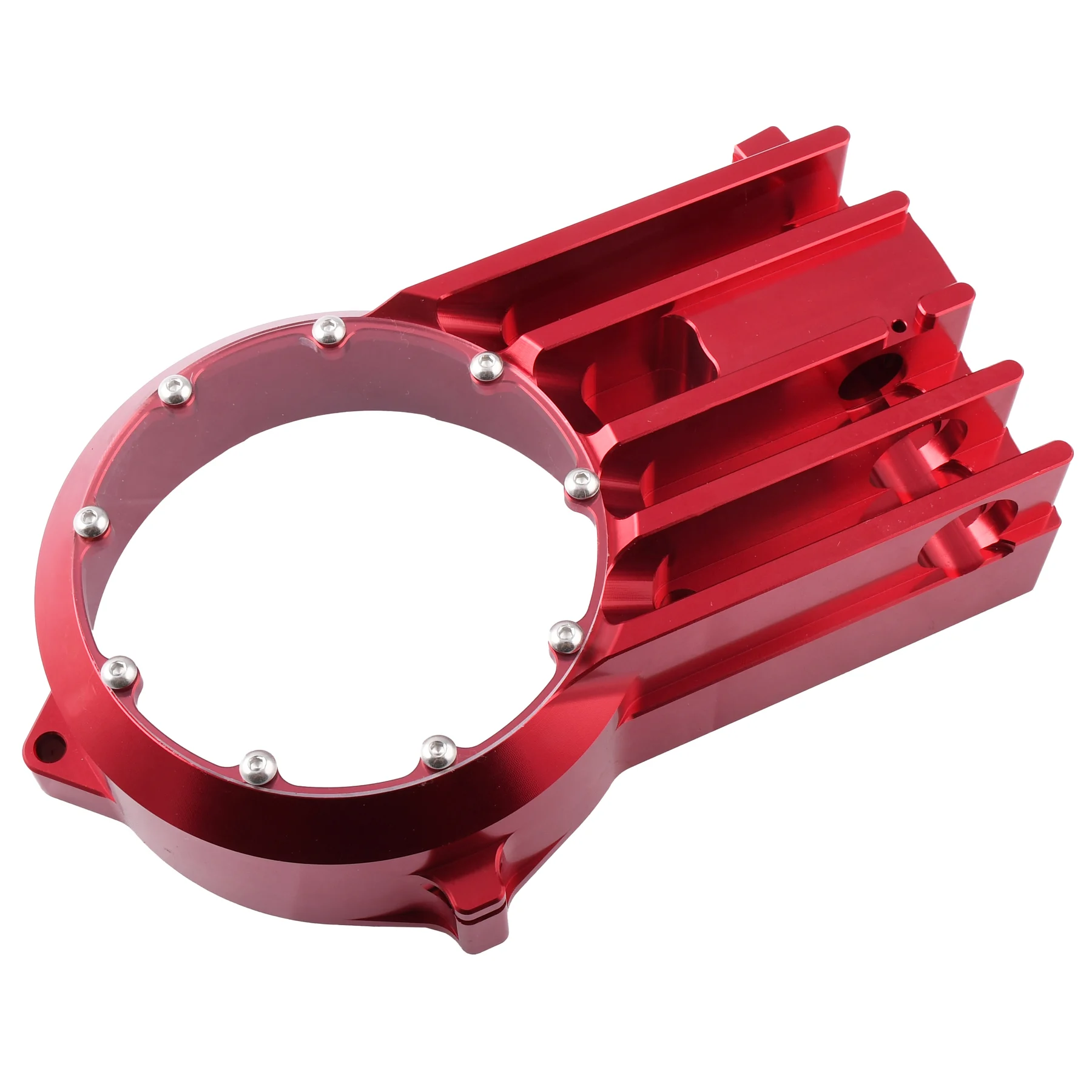 Pokrywa silnika prawa DPR Performance CNC Clear do Simson S51, SR50 — czerwona — ujęcie 6