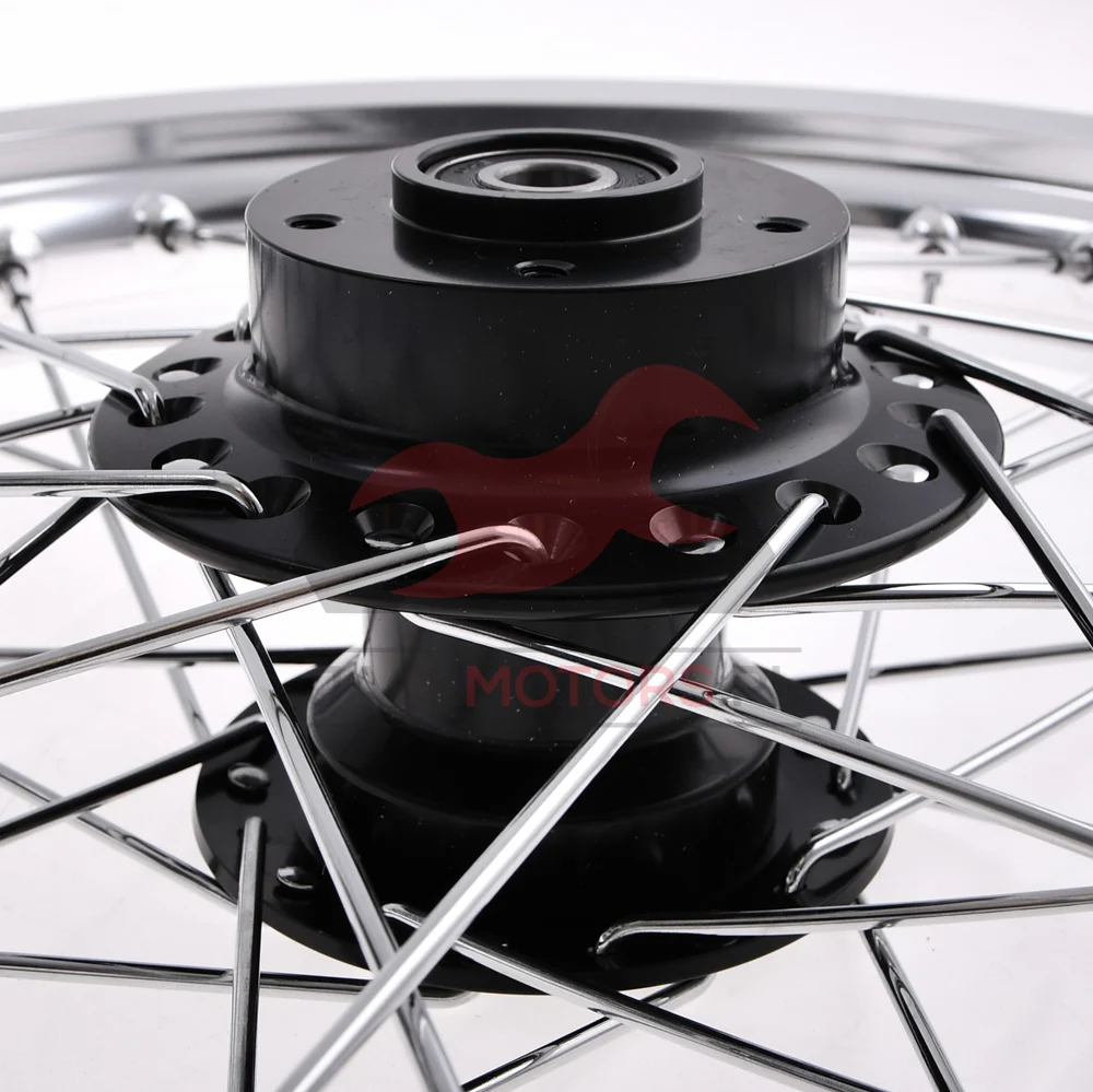 Koło jezdne Simson S51 1,6 × 16 aluminium DPR Classic czarna piasta + szprychy chrom — ujęcie 5