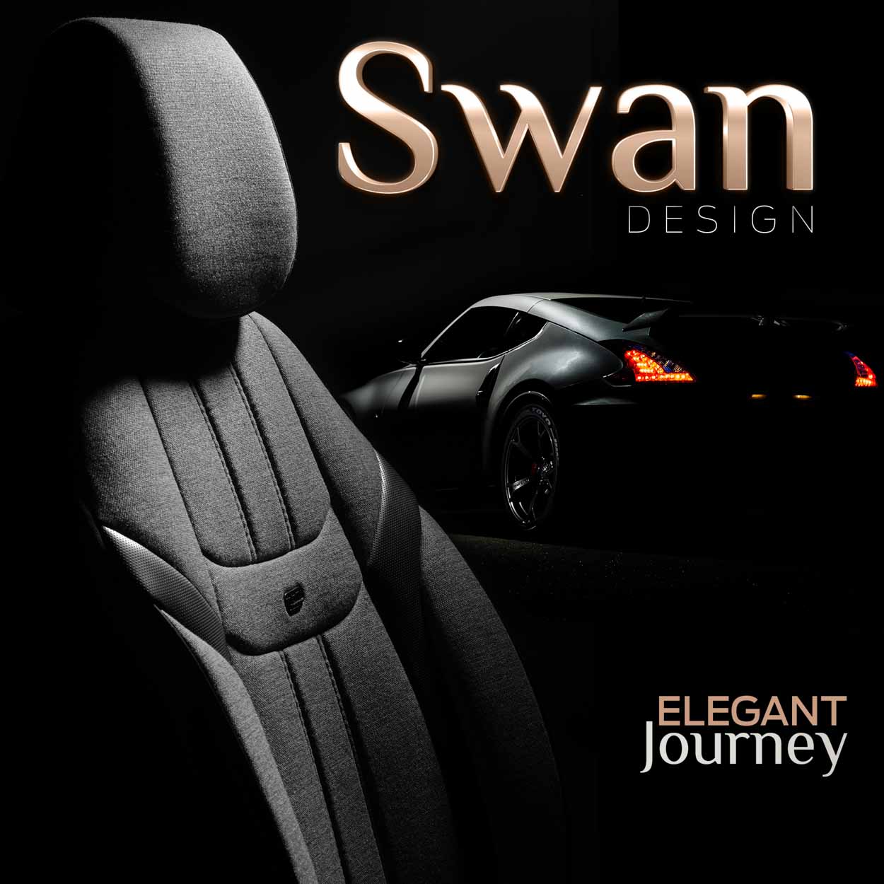 Komplet pokrowców na fotele samochodowe OTOM SWAN 501 BLACK 3-ZIP — ujęcie 10