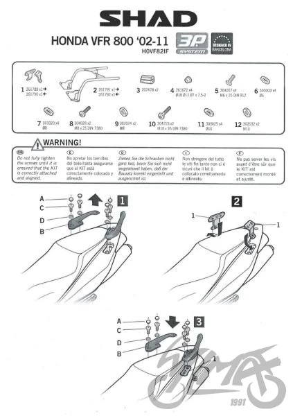 Stelaż kufra bocznego 3P SHAD do Hondy VFR800 VTEC / VFR800 — ujęcie 2