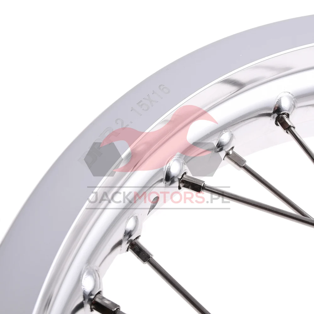 Koło jezdne Simson S51 2,15 × 16 aluminium DPR Classic czarna piasta + szprychy INOX — ujęcie 2