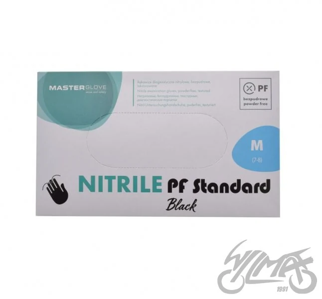 Rękawice nitrylowe Master Glove M — czarne, 100 szt. — ujęcie 1