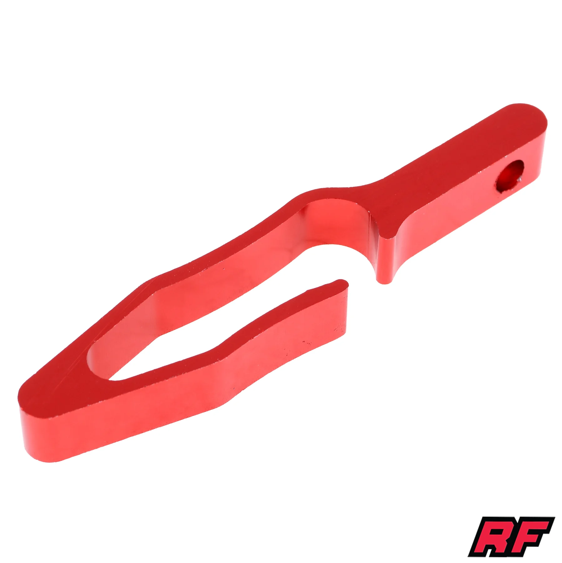 Uchwyt linek / przewodu hamulcowego uniwersalny aluminium CNC anoda czerwony V2 Racing Force — ujęcie 2