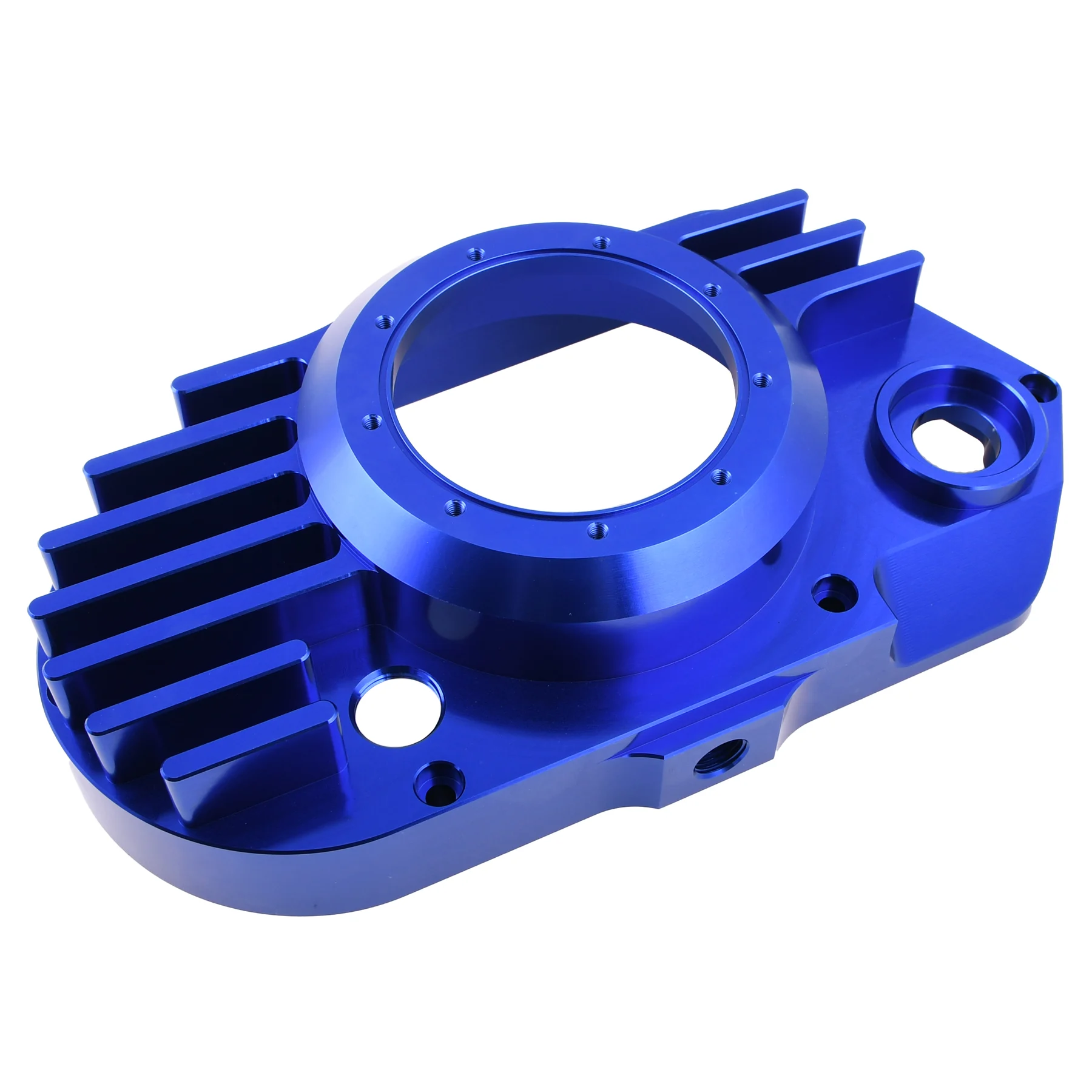 Pokrywa silnika Simson S51 SR50 lewa aluminium CNC clear niebieska + śruby DPR Performance — ujęcie 2